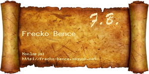 Frecko Bence névjegykártya